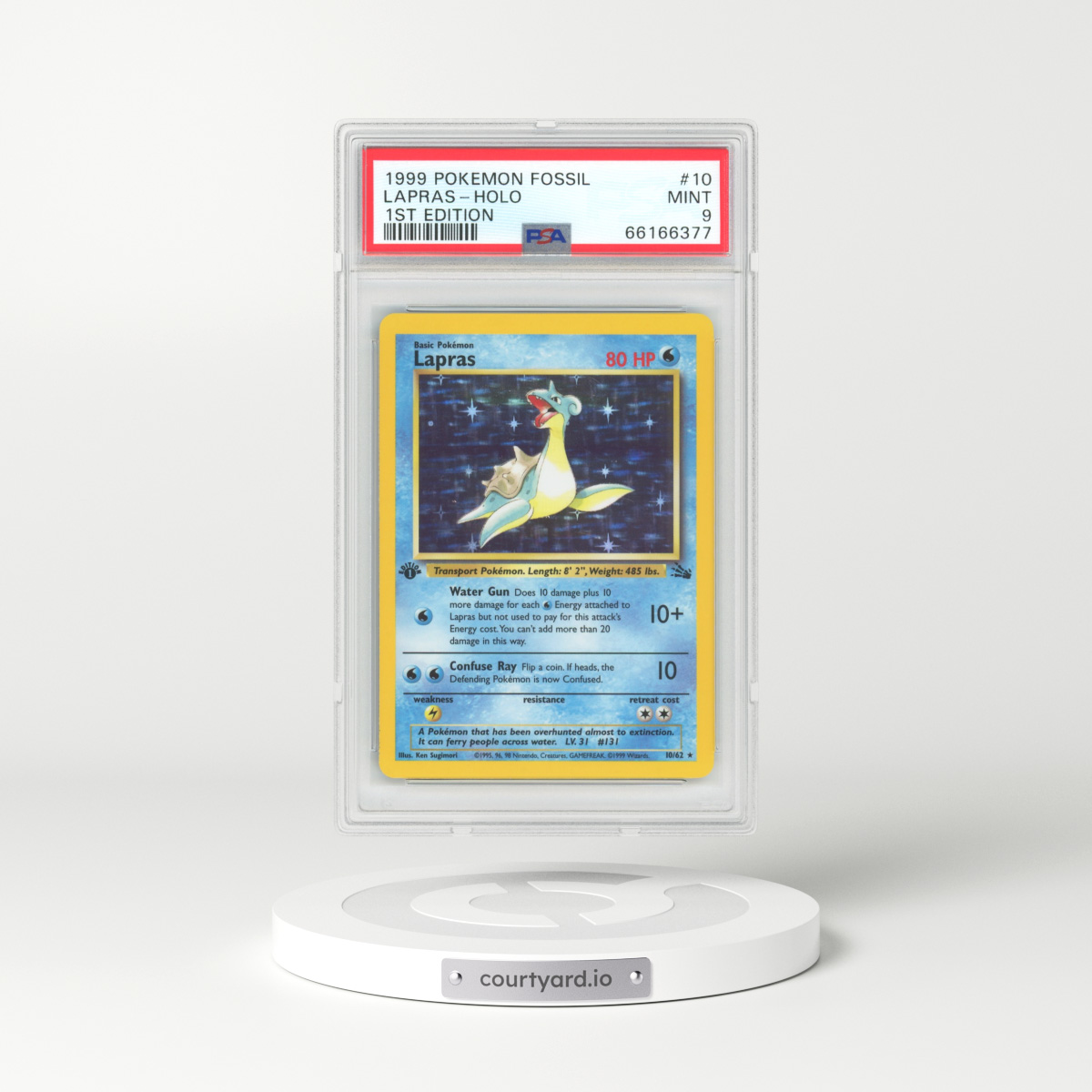 1999 Fossil #10 Lapras - 1st Edition Holo (PSA 9 MINT)