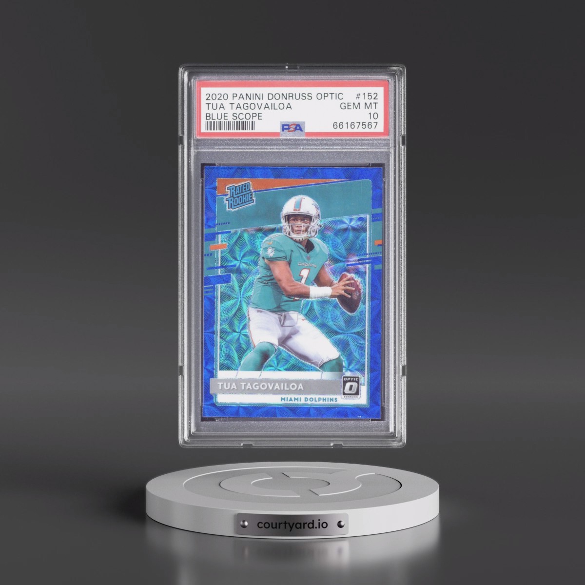 2020 Panini Donruss Optic #152 Tua Tagovailoa - Blue Scope (PSA 10 GEM MINT)