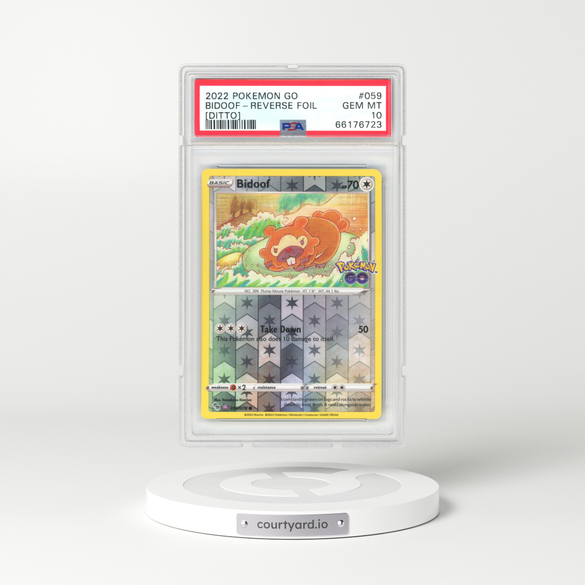 2022 Pokémon GO #59 Bidoof (ditto) - Holo (PSA 10 GEM MINT)