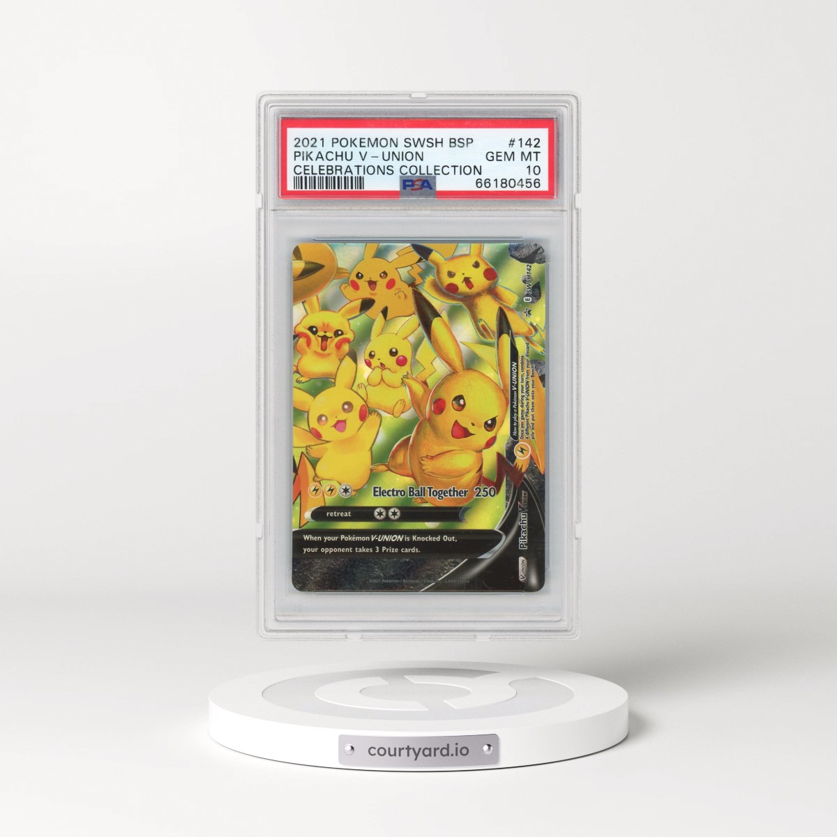 2021 Pokémon Swsh Black Star Promo #142 Pikachu V-Union - Celebrations Collection (PSA 10 GEM MINT)