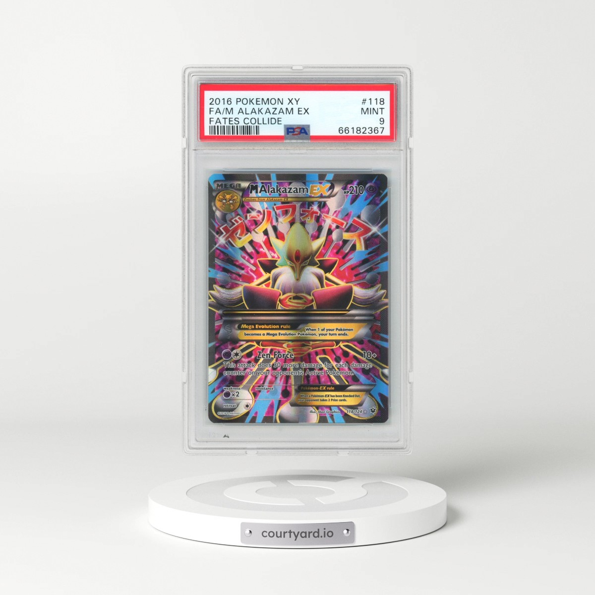 2016 Pokémon XY Fates Collide #118 M Alakazam EX - Holo Full Art (PSA 9 MINT)
