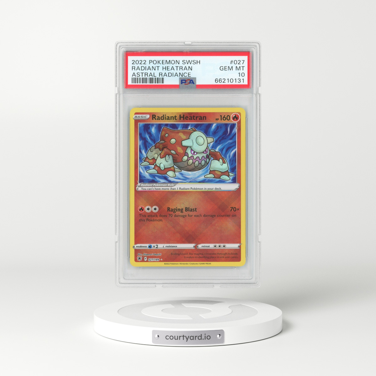 2022 Astral Radiance #27 Radiant Heatran - Holo (PSA 10 GEM MINT)