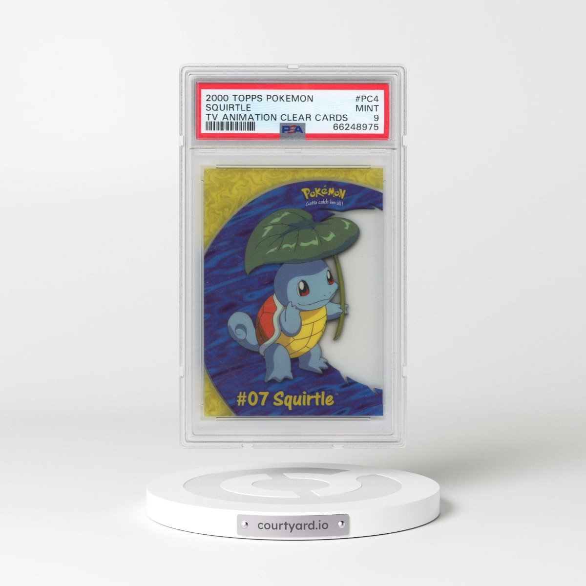 2000 Topps Pokémon TV Animation Clear Cards #PC4 Squirtle (PSA 9 MINT)