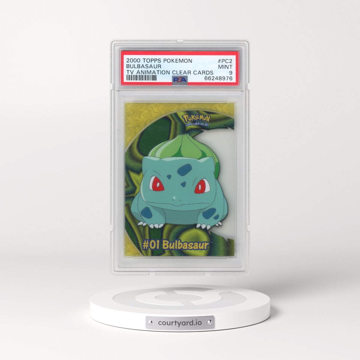 2000 Topps Pokémon TV Animation Clear Cards #PC2 Bulbasaur (PSA 9 MINT)