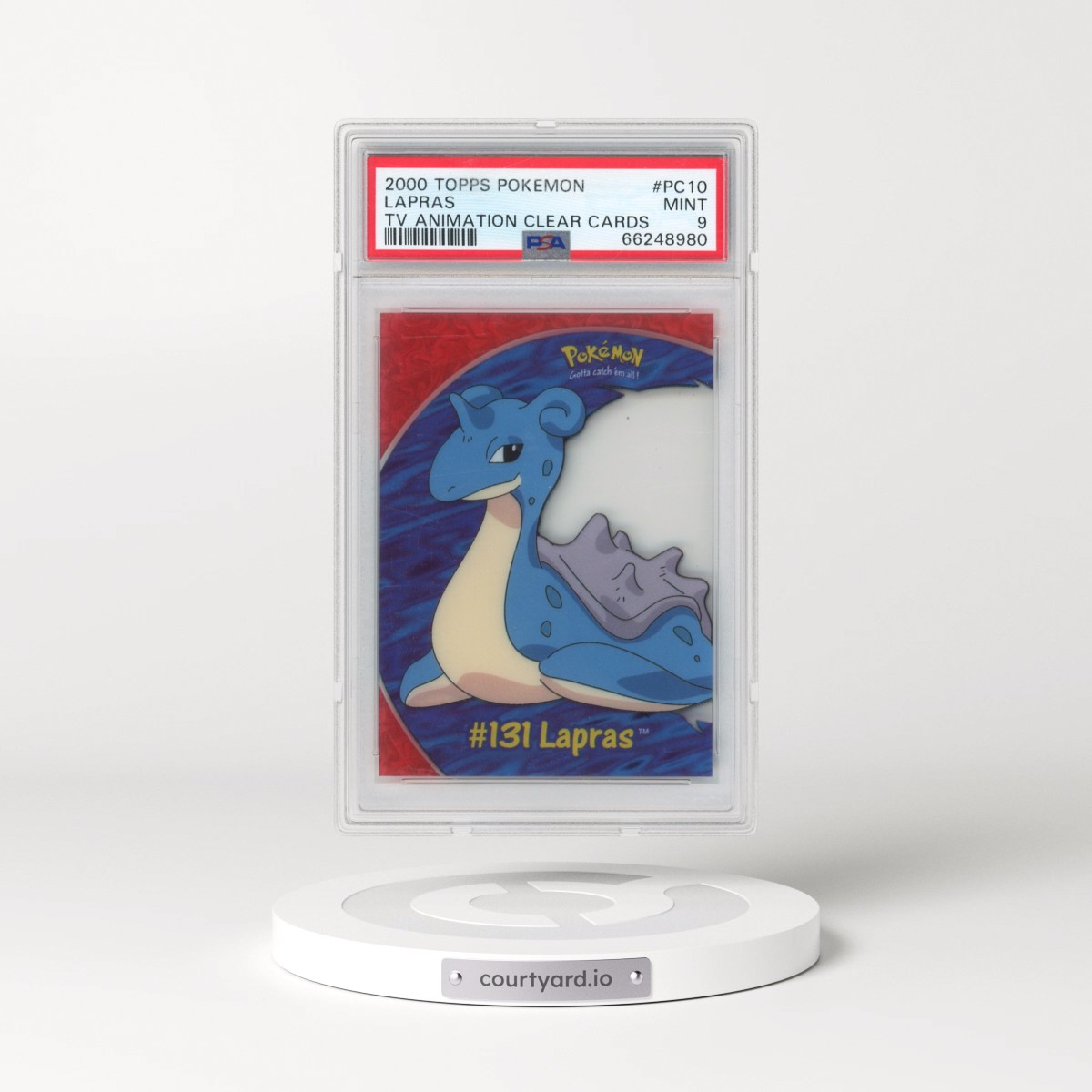 2000 Topps Pokémon TV Animation Clear Cards #PC10 Lapras (PSA 9 MINT)