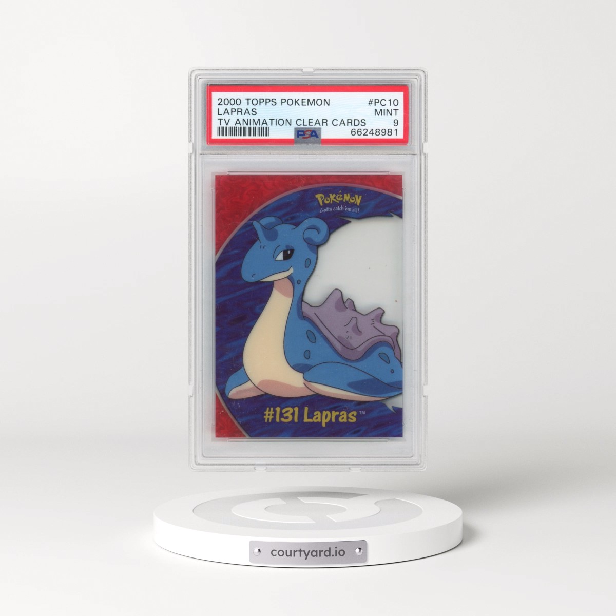 2000 Topps Pokémon TV Animation Clear Cards #PC10 Lapras (PSA 9 MINT)
