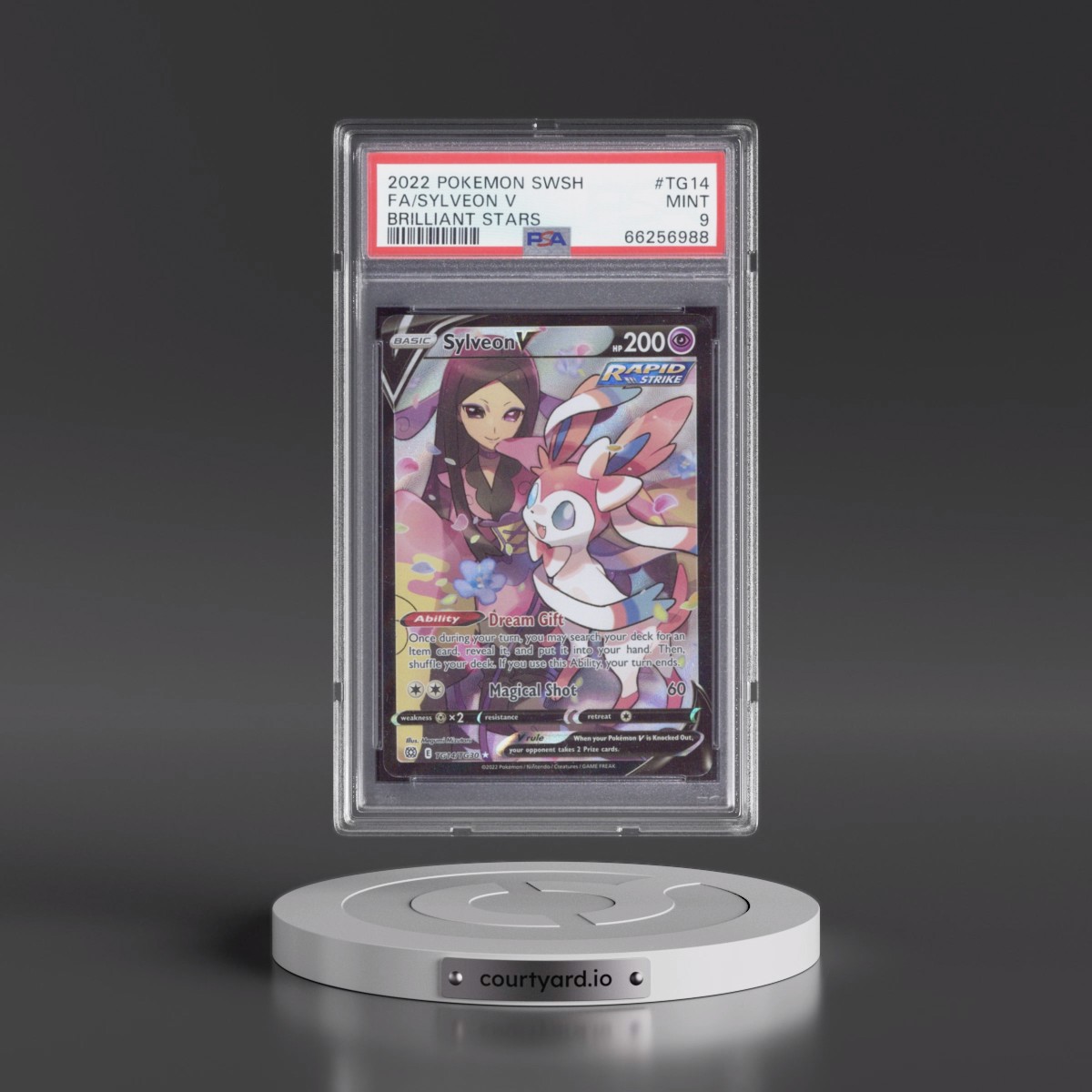 2022 Pokémon Sword & Shield Brilliant Stars #TG14 Sylveon V - Holo Full Art (PSA 9 MINT)