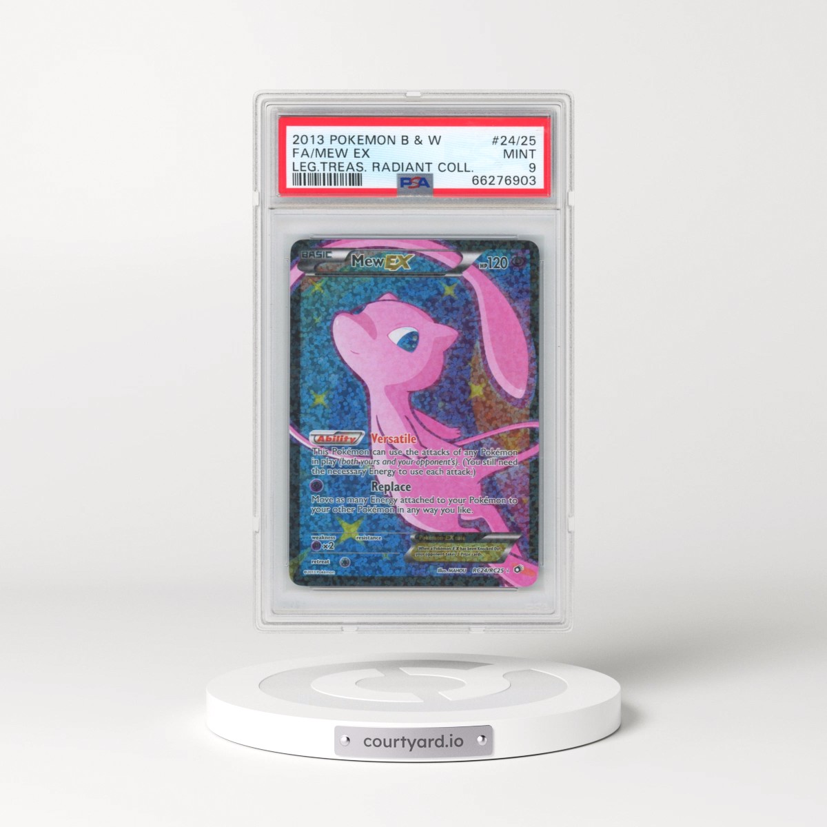 2013 Pokémon Black & White Legendary Treasures Radiant Collection #24/25 Mew EX - Holo Full Art (PSA 9 MINT)