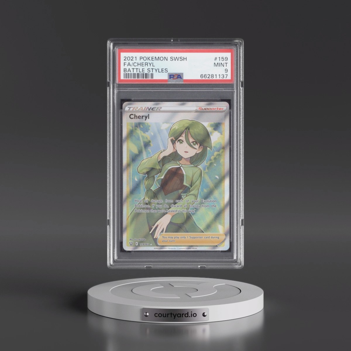 2021 Pokémon Sword & Shield Battle Styles #159 Cheryl - Full Art (PSA 9 MINT)
