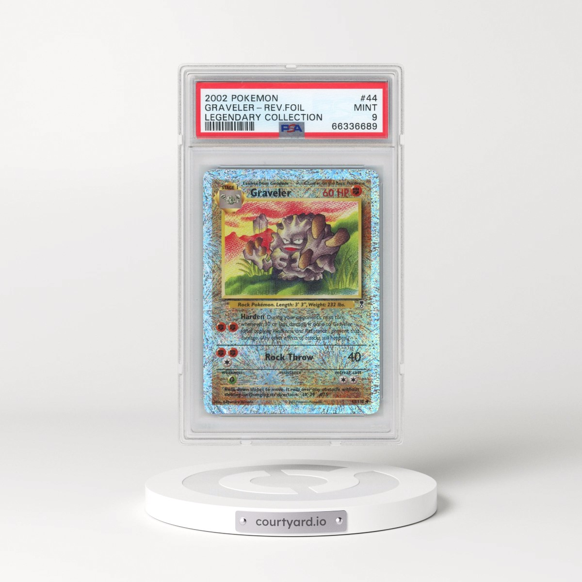 2002 Pokémon Legendary Collection #44 Graveler - Reverse Foil (PSA 9 MINT)