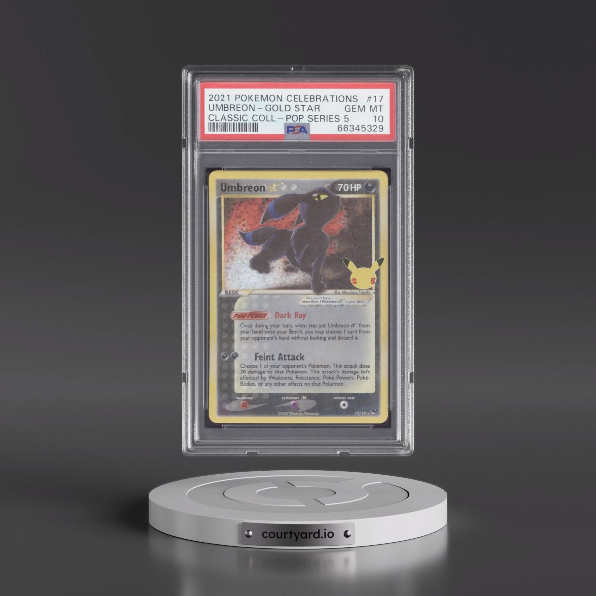 2021 Pokémon Celebrations Classic Collection #17 Umbreon-Gold Star (PSA 10 GEM MINT)