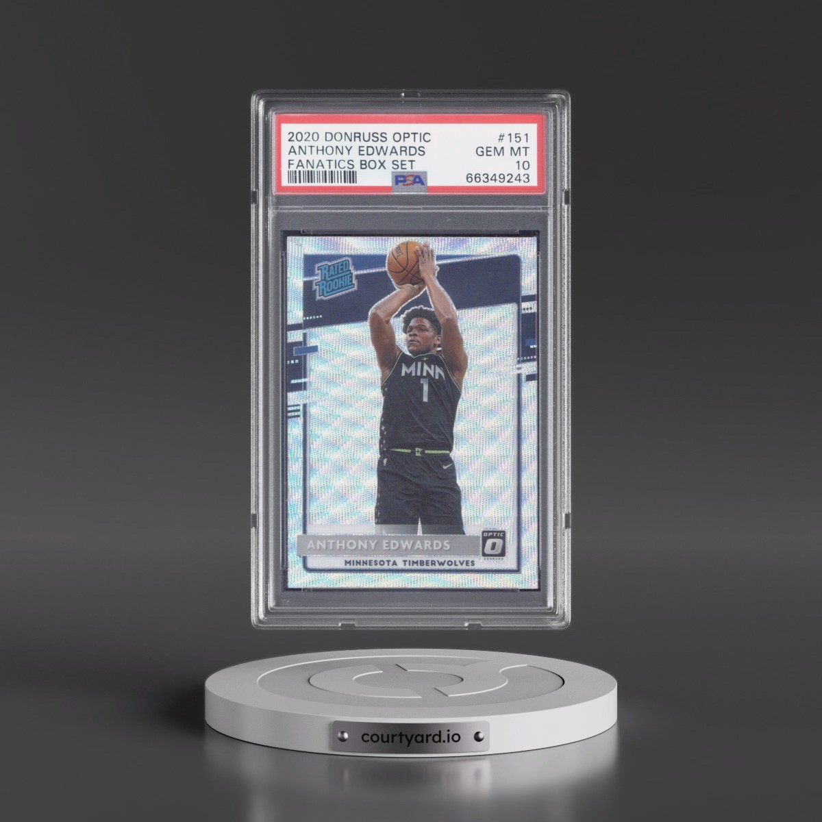 2020 Panini Donruss Optic Anthony Edwards - Fanatics Box Set #151 PSA 10