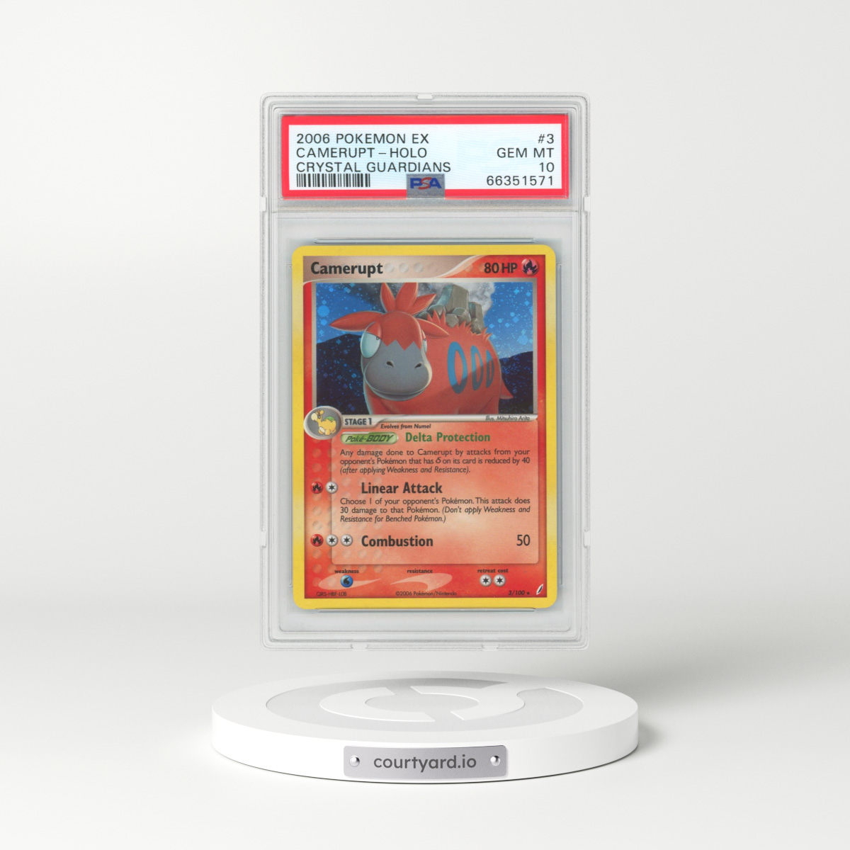2006 Pokémon EX Crystal Guardians #3 Camerupt - Holo (PSA 10 GEM MINT)