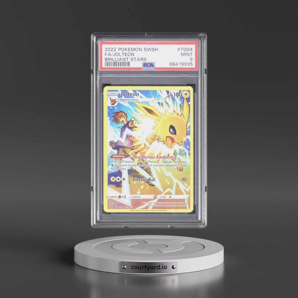 2022 Pokémon Sword & Shield Brilliant Stars #TG04 Jolteon - Full Art (PSA 9 MINT)