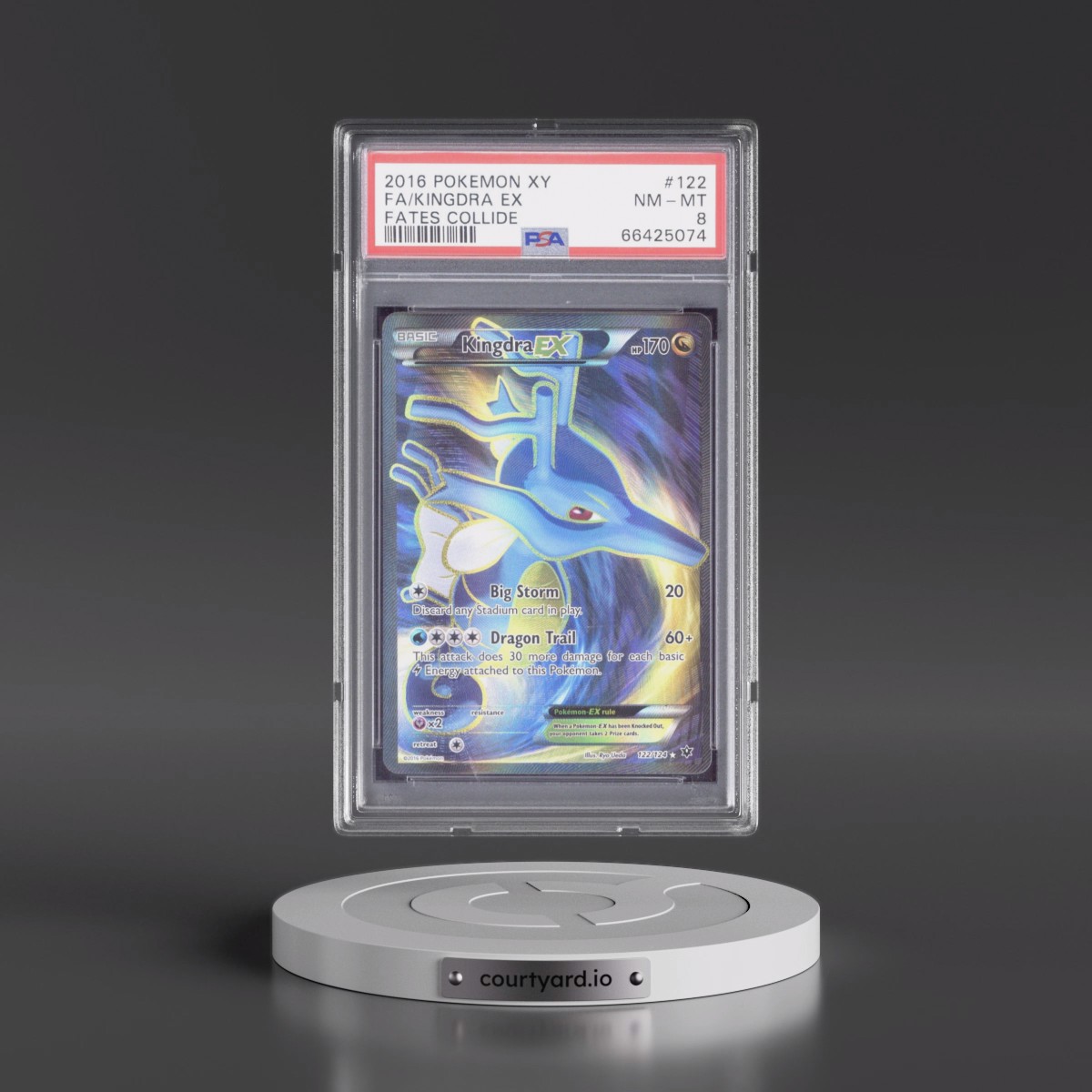 2016 Pokémon XY Fates Collide #122 Kingdra EX - Holo Full Art (PSA 8 NM-MT)