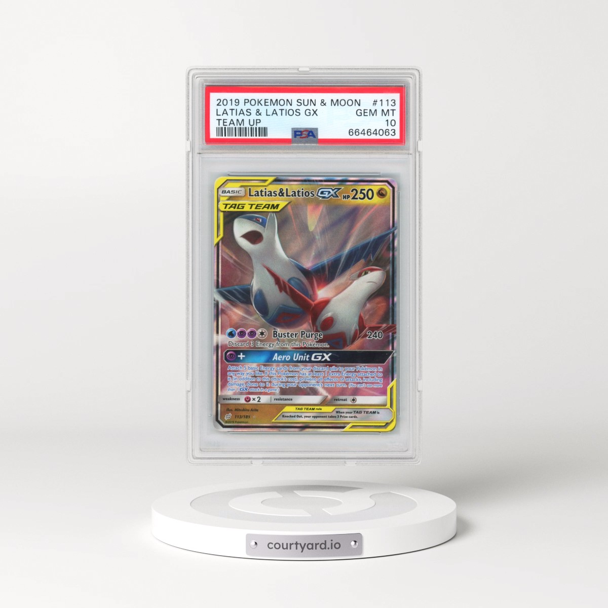 2019 Pokémon Sun & Moon Team Up #113 Latias & Latios GX - Holo (PSA 10 GEM MINT)