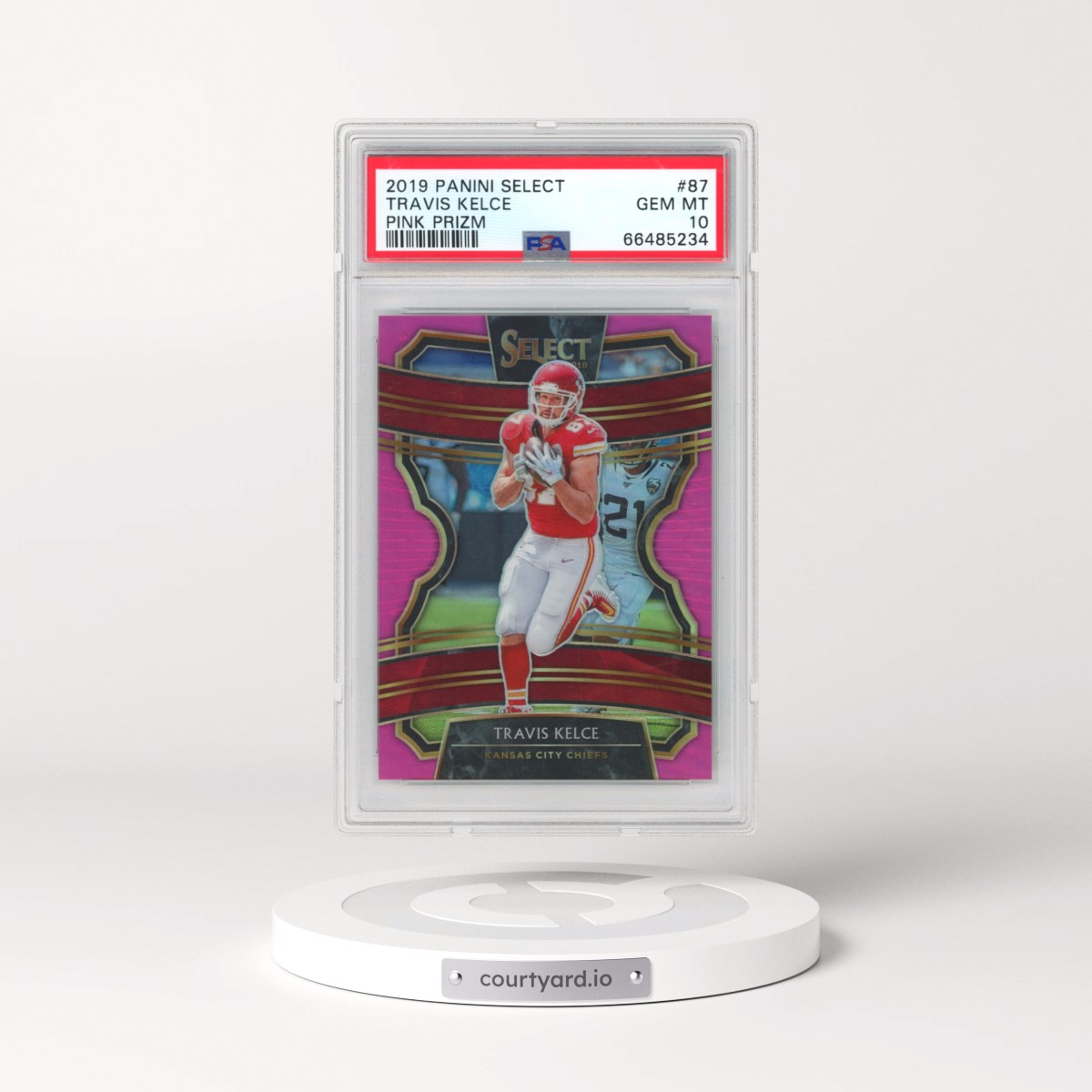 2019 Panini Select #87 Travis Kelce - Pink Prizm (PSA 10 GEM MINT)