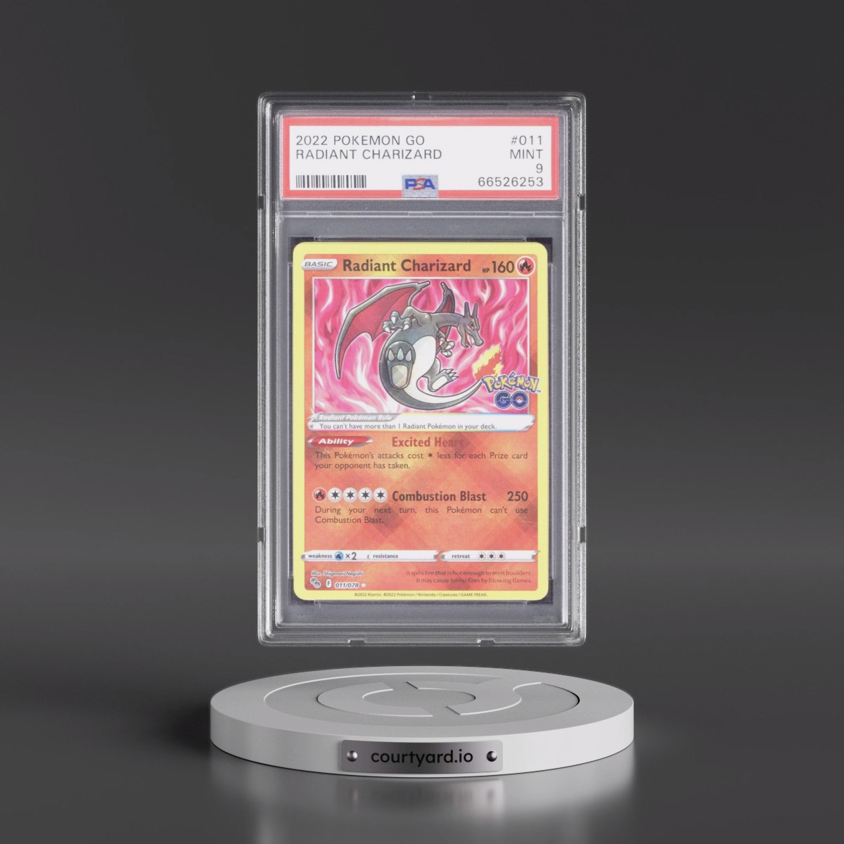 2022 Pokémon Go #011 Radiant Charizard - Holo (PSA 9 MINT)