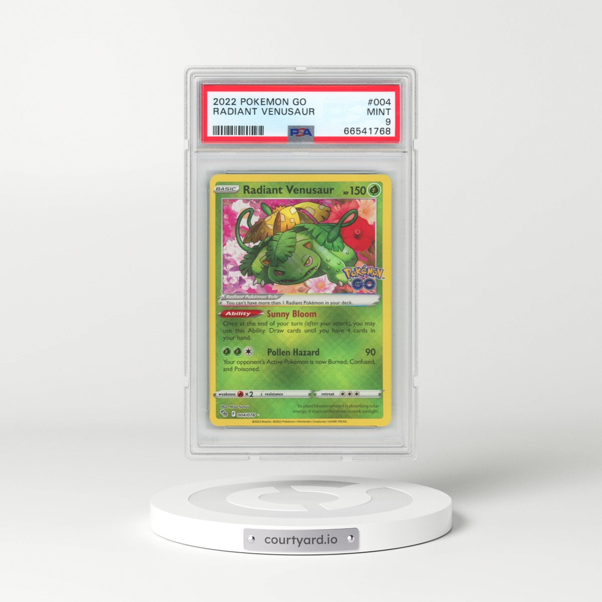 2022 Pokémon Go #004 Radiant Venusaur - Holo (PSA 9 MINT)