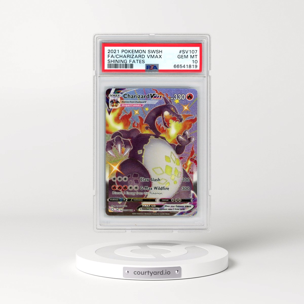 2021 Pokémon Sword & Shield Shining Fates #SV107 Charizard Vmax - Full Art (PSA 10 GEM MINT)