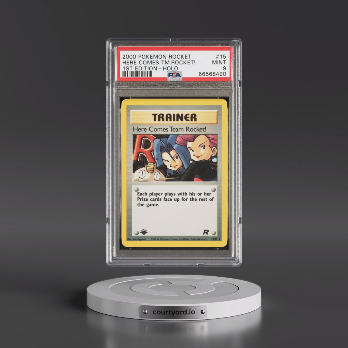 2000 Pokémon Rocket #15 Here Comes Team Rocket! - 1st Edition Holo (PSA 9 MINT)