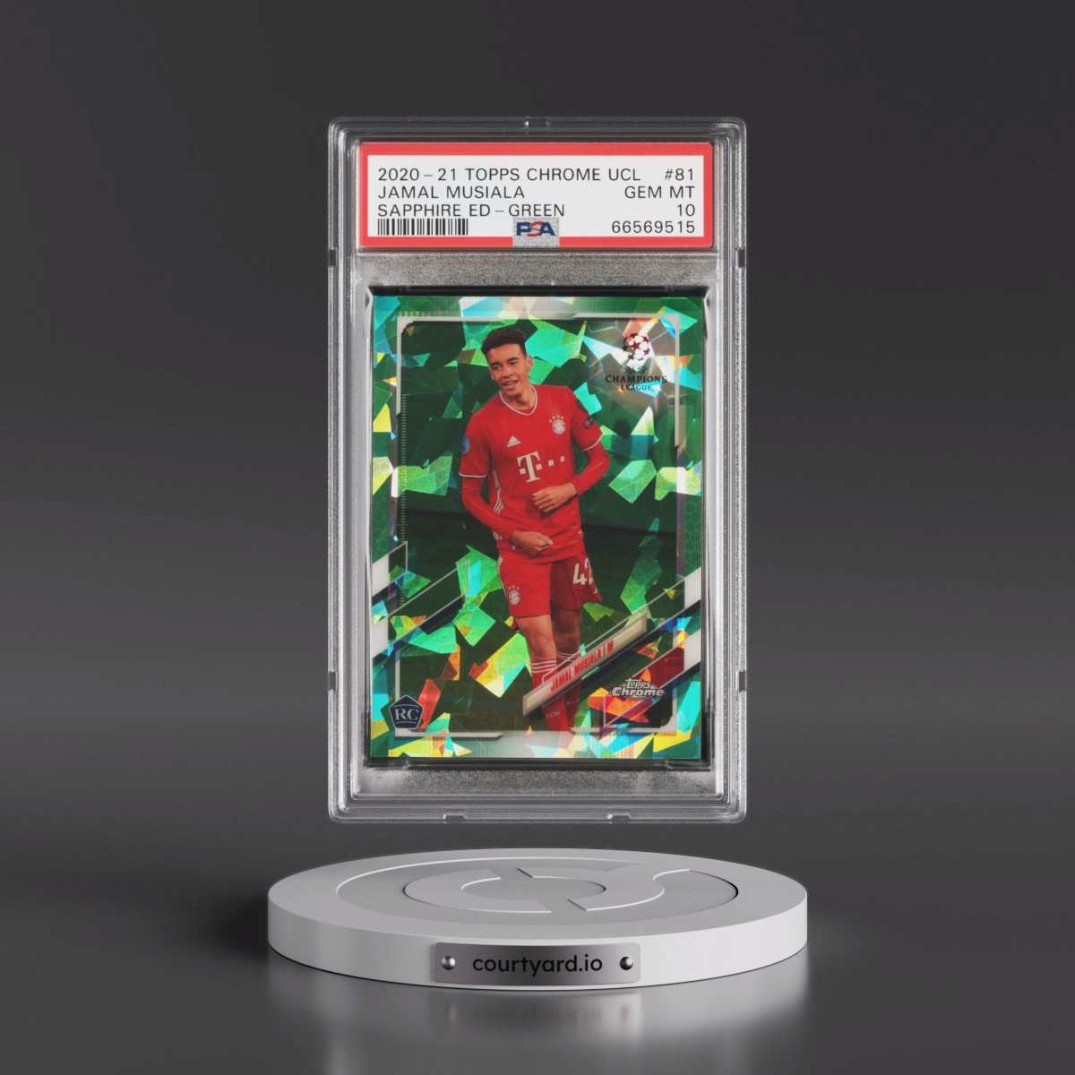 2020 Topps Chrome UEFA Champions League Sapphire Edition #81 Jamal Musiala - Green (PSA 10 GEM MINT)