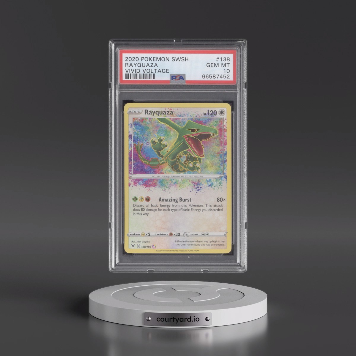 2020 Pokémon Sword & Shield Vivid Voltage #138 Rayquaza (PSA 10 GEM MINT)
