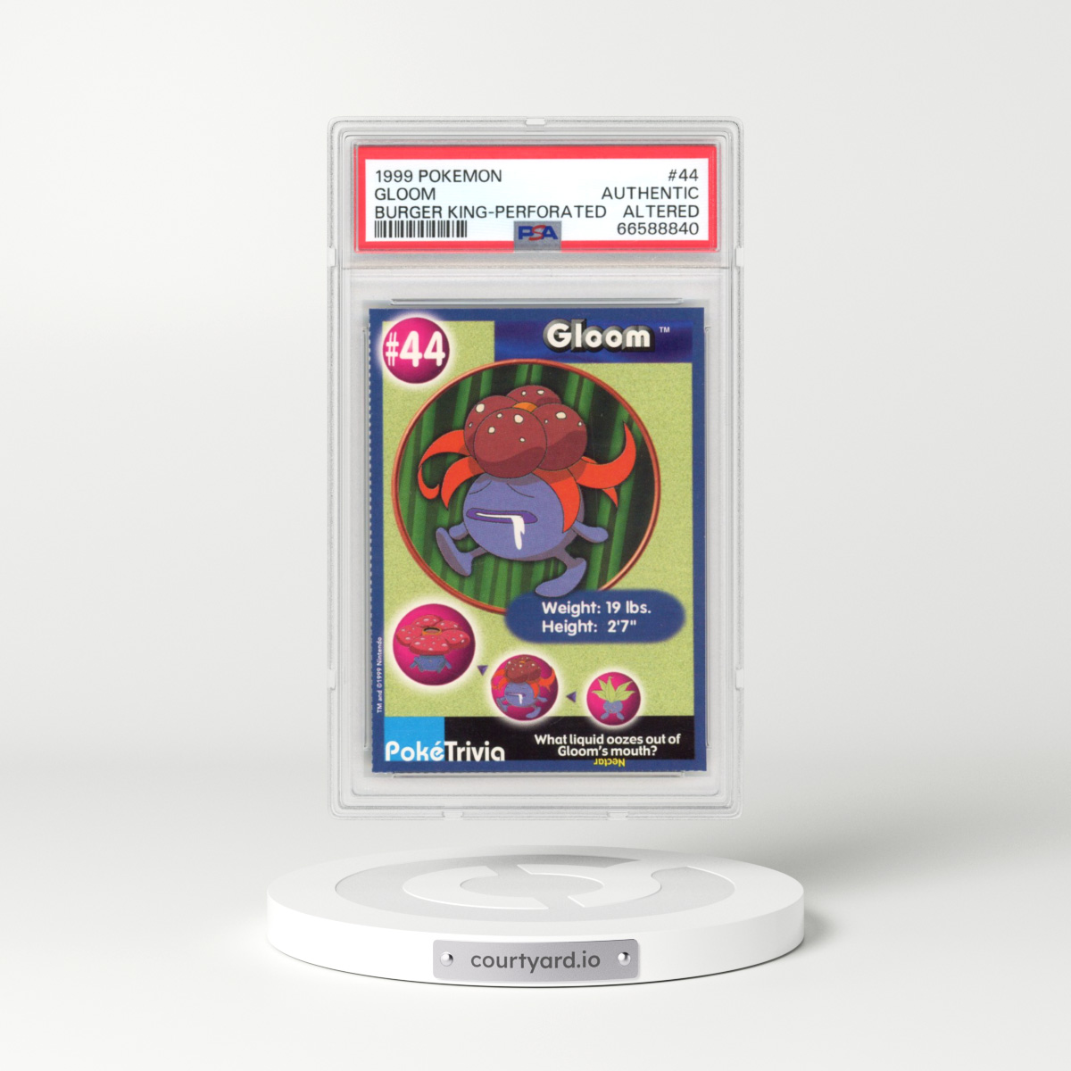 1999 Pokémon Burger King #44 Gloom - Perforated (PSA AUTHENTIC)