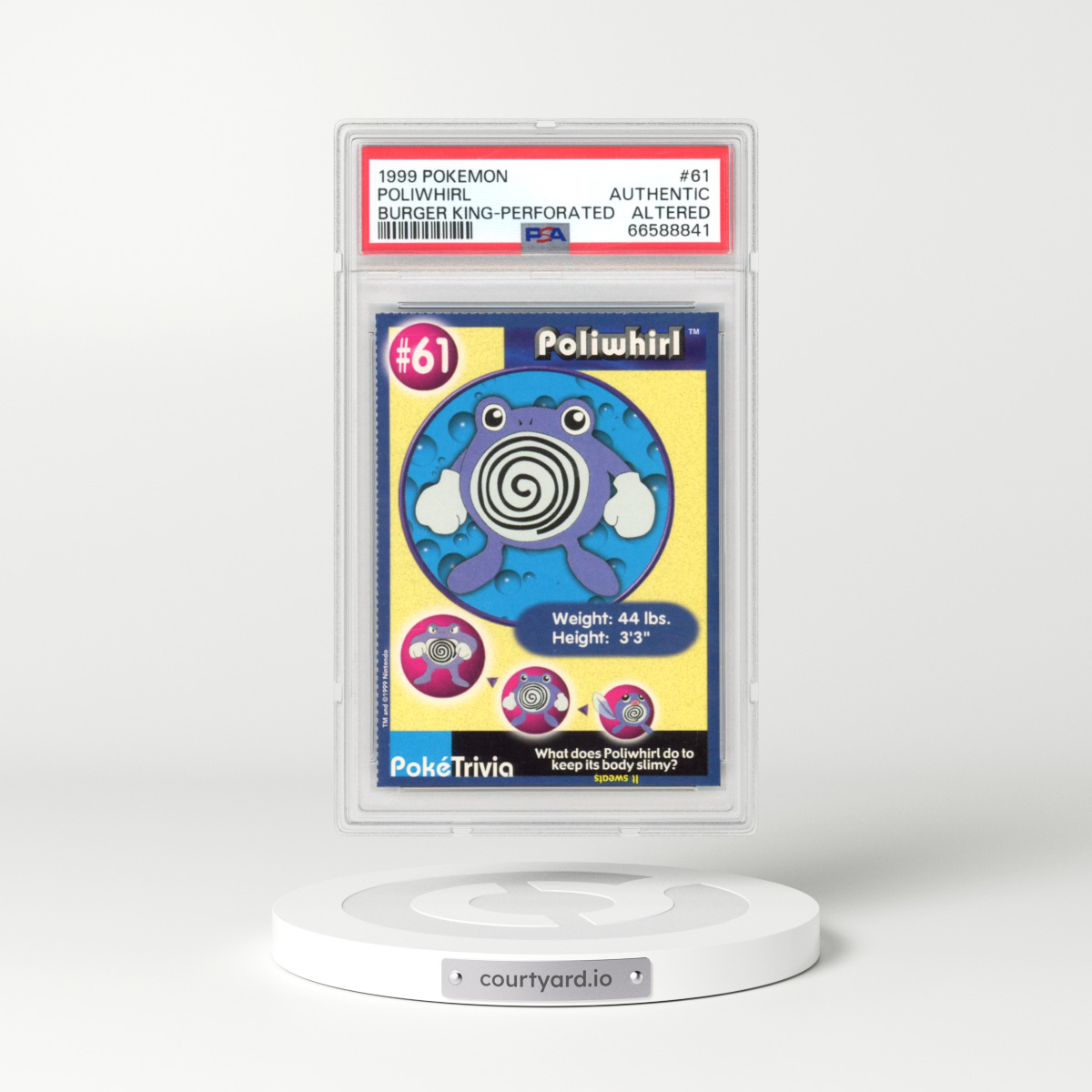 1999 Pokémon Burger King #61 Poliwhirl - Perforated (PSA AUTHENTIC)