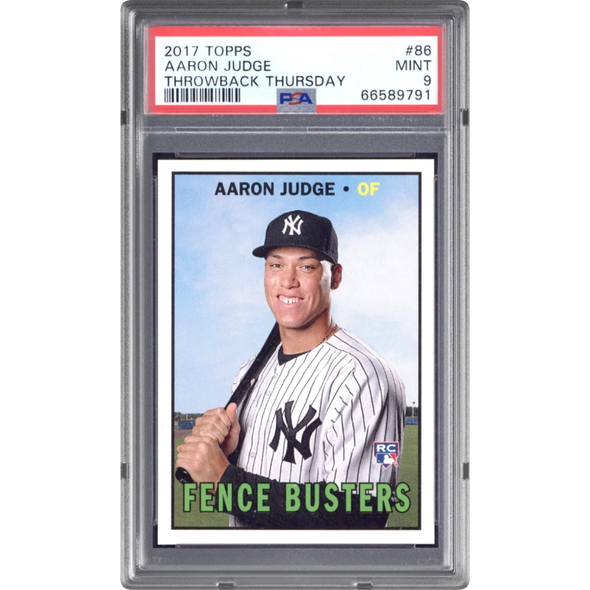 2017 Topps Throwback Thursday #86 Aaron Judge (PSA 9 MINT)