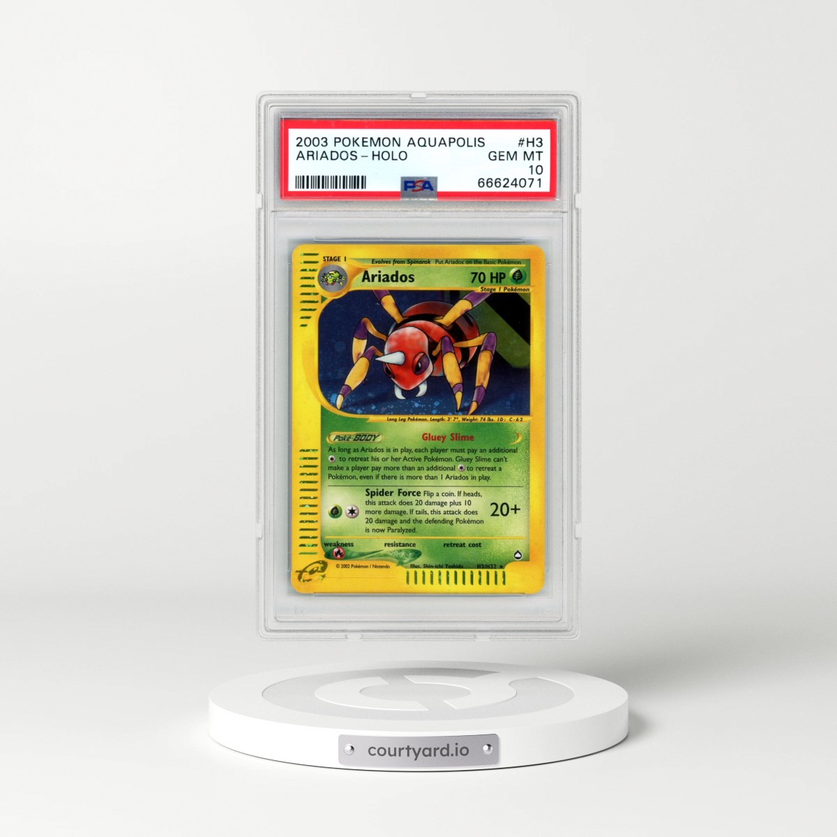 2003 Pokémon Aquapolis #H3 Ariados - Holo (PSA 10 GEM MINT)