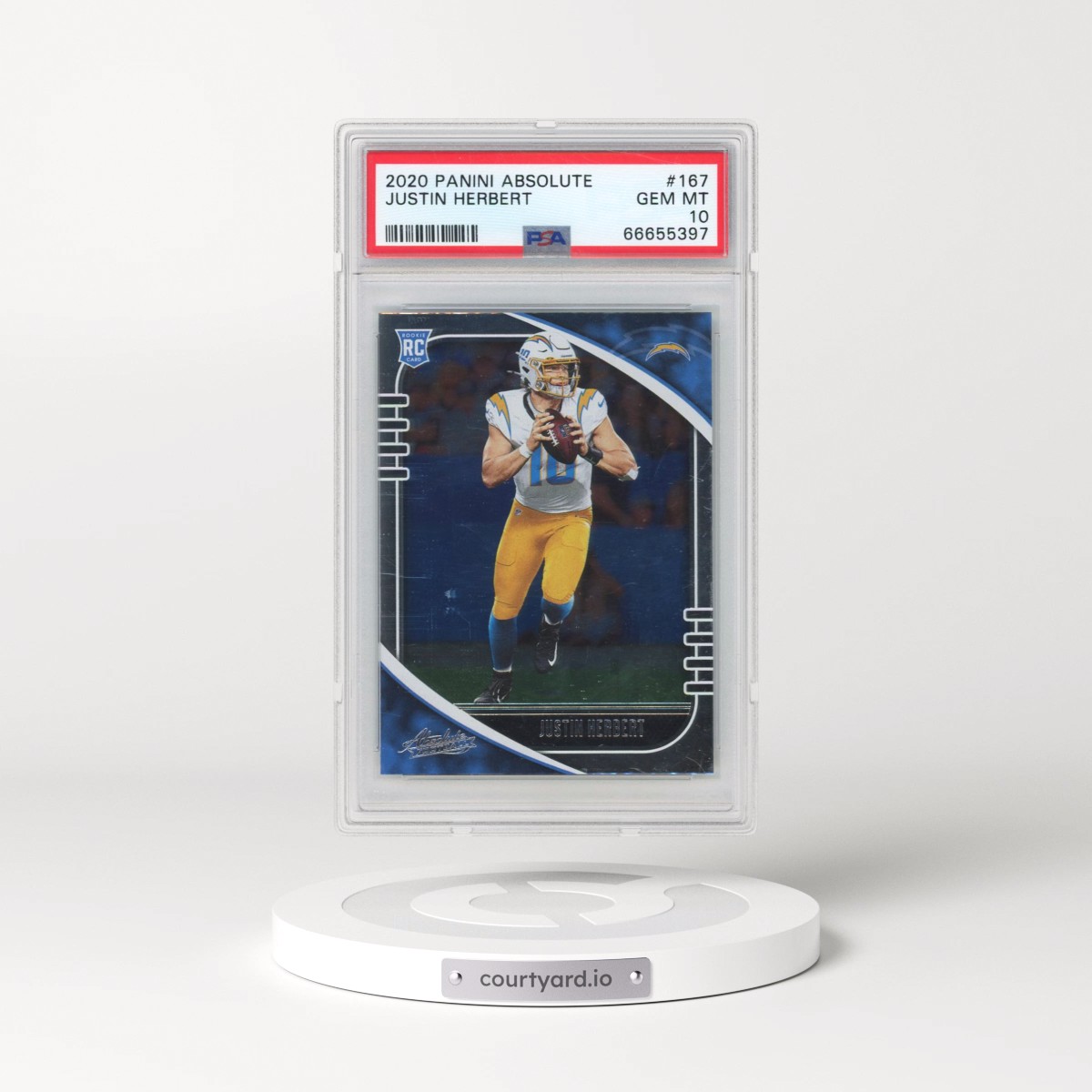 2020 Panini Absolute #167 Justin Herbert (PSA 10 GEM MINT)