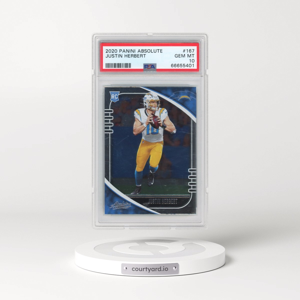 2020 Panini Absolute #167 Justin Herbert (PSA 10 GEM MINT)