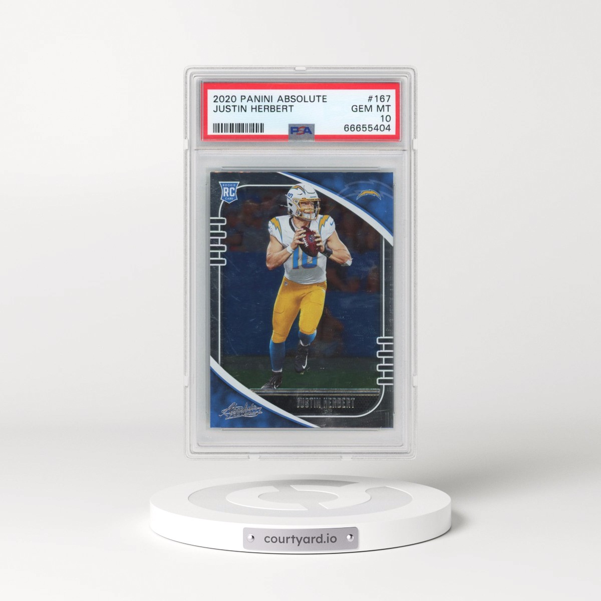 2020 Panini Absolute #167 Justin Herbert (PSA 10 GEM MINT)