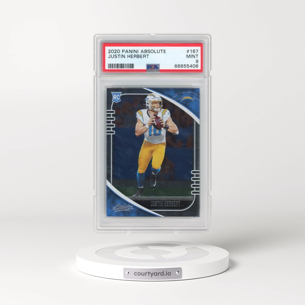 2020 Panini Absolute #167 Justin Herbert (PSA 9 MINT)