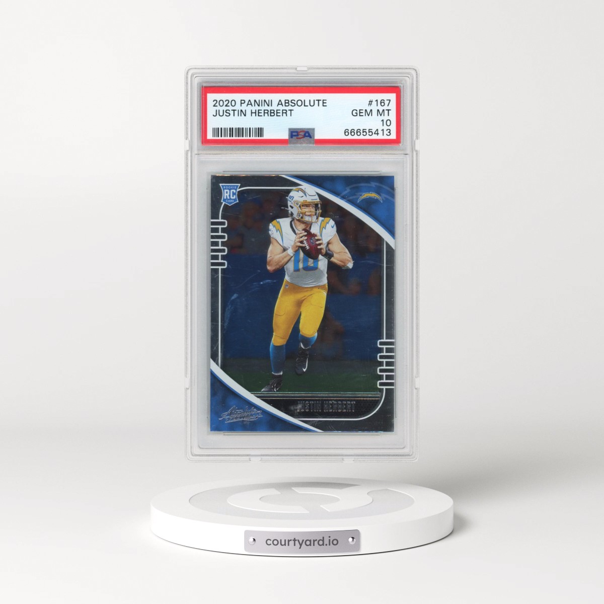 2020 Panini Absolute #167 Justin Herbert (PSA 10 GEM MINT)