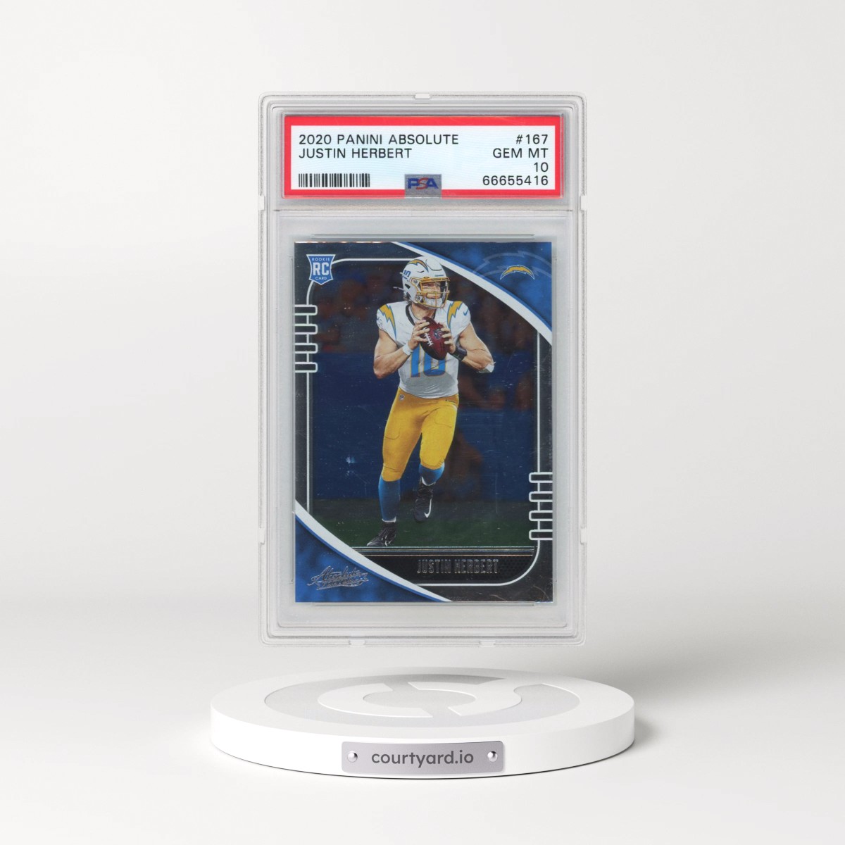 2020 Panini Absolute #167 Justin Herbert (PSA 10 GEM MINT)