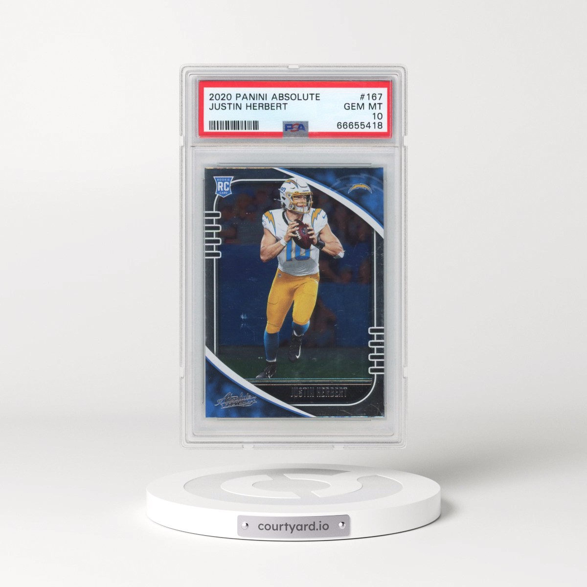 2020 Panini Absolute #167 Justin Herbert (PSA 10 GEM MINT)