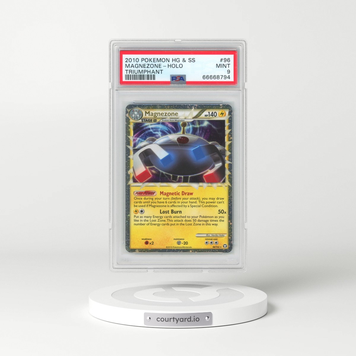 2010 Pokémon Heartgold & Soulsilver Triumphant #96 Magnezone - Holo (PSA 9 MINT)