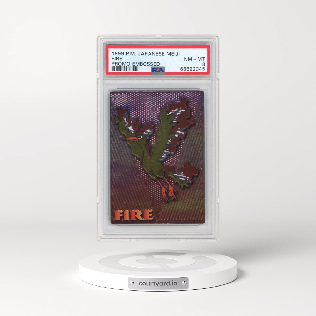 1999 Pokémon Meiji Promo Fire - Embossed (PSA 8 NM-MT)