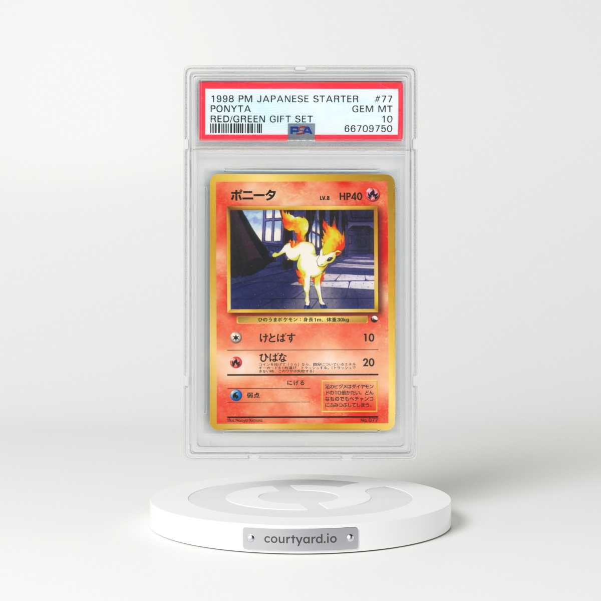 1998 Pokémon Red/Green Gift Set #77 Ponyta (PSA 10 GEM MINT)