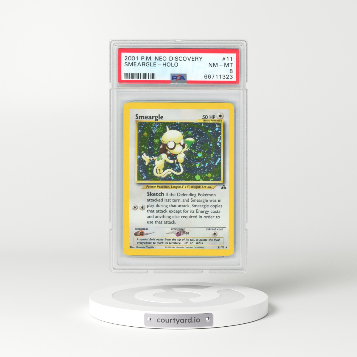 2001 Pokémon Neo Discovery #11 Smeargle - Holo (PSA 8 NM-MT)