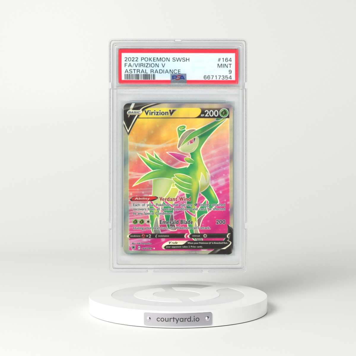 2022 Astral Radiance #164 Virizion V - Full Art Holo (PSA 9 MINT)