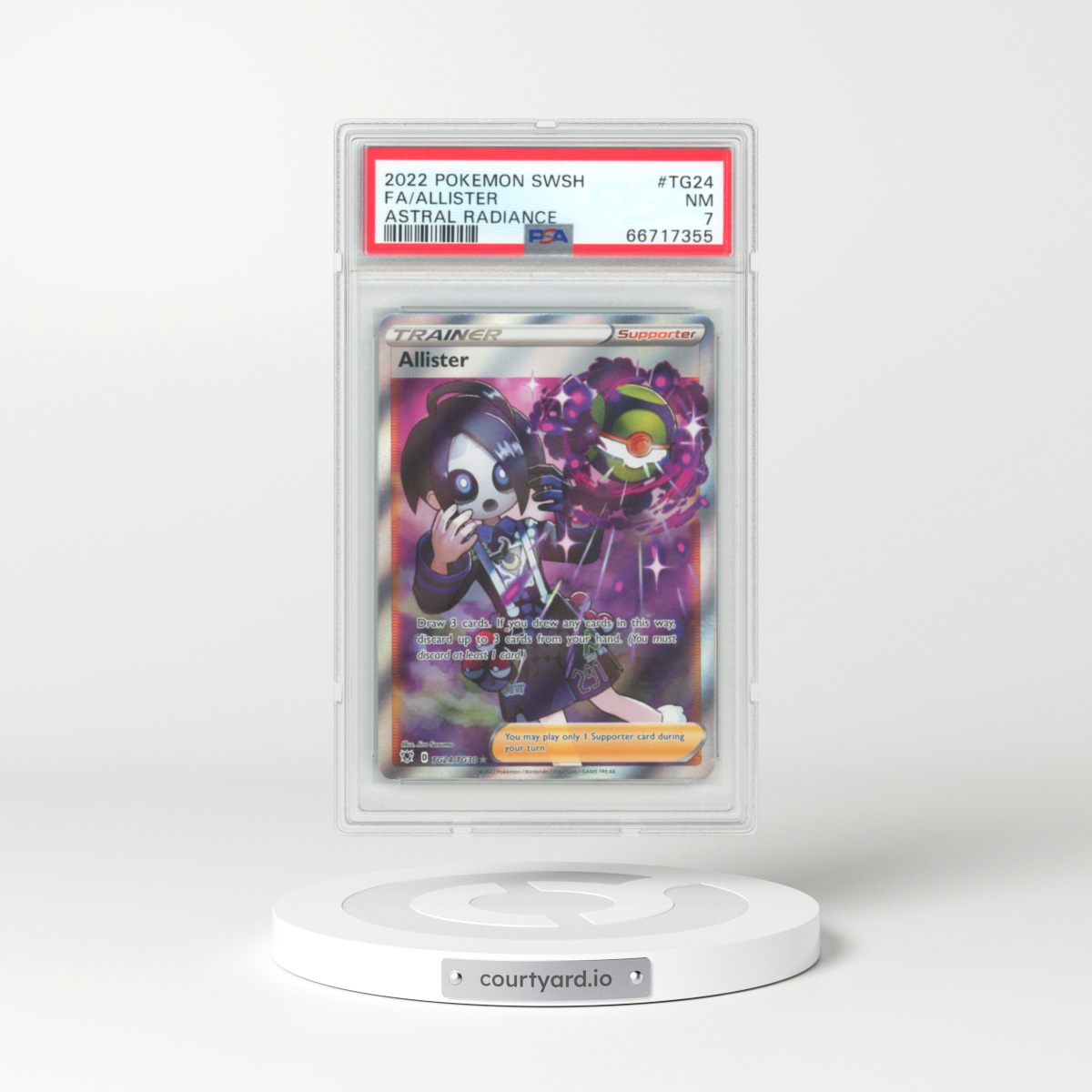 2022 Astral Radiance #TG24 Allister - Full Art Holo (PSA 7 NM)