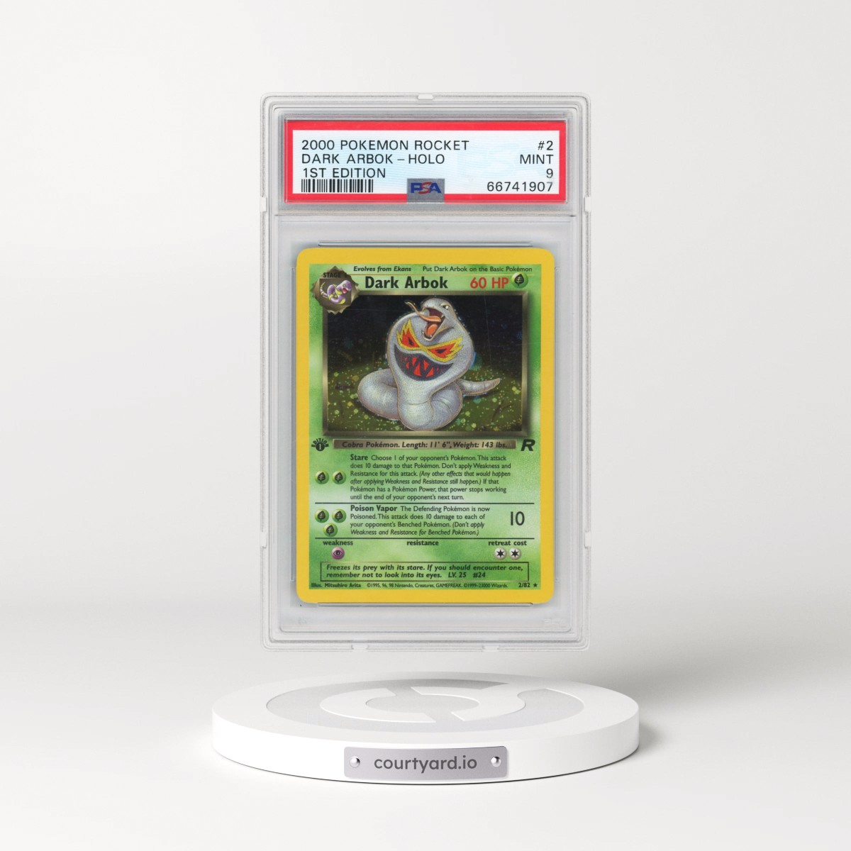 2000 Pokémon Rocket #2 Dark Arbok - 1st Edition Holo (PSA 9 MINT)