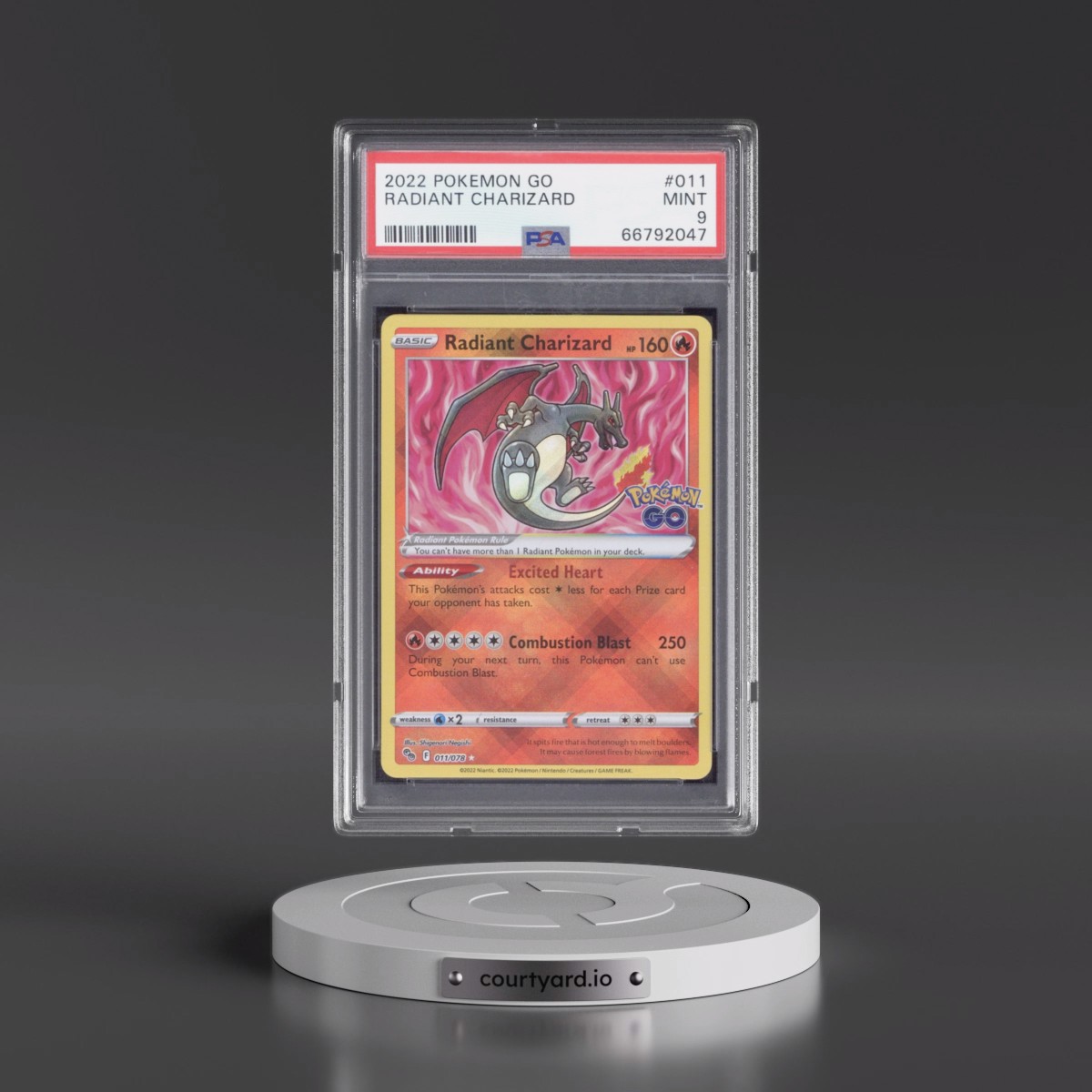 2022 Pokémon Go #011 Radiant Charizard - Holo (PSA 9 MINT)