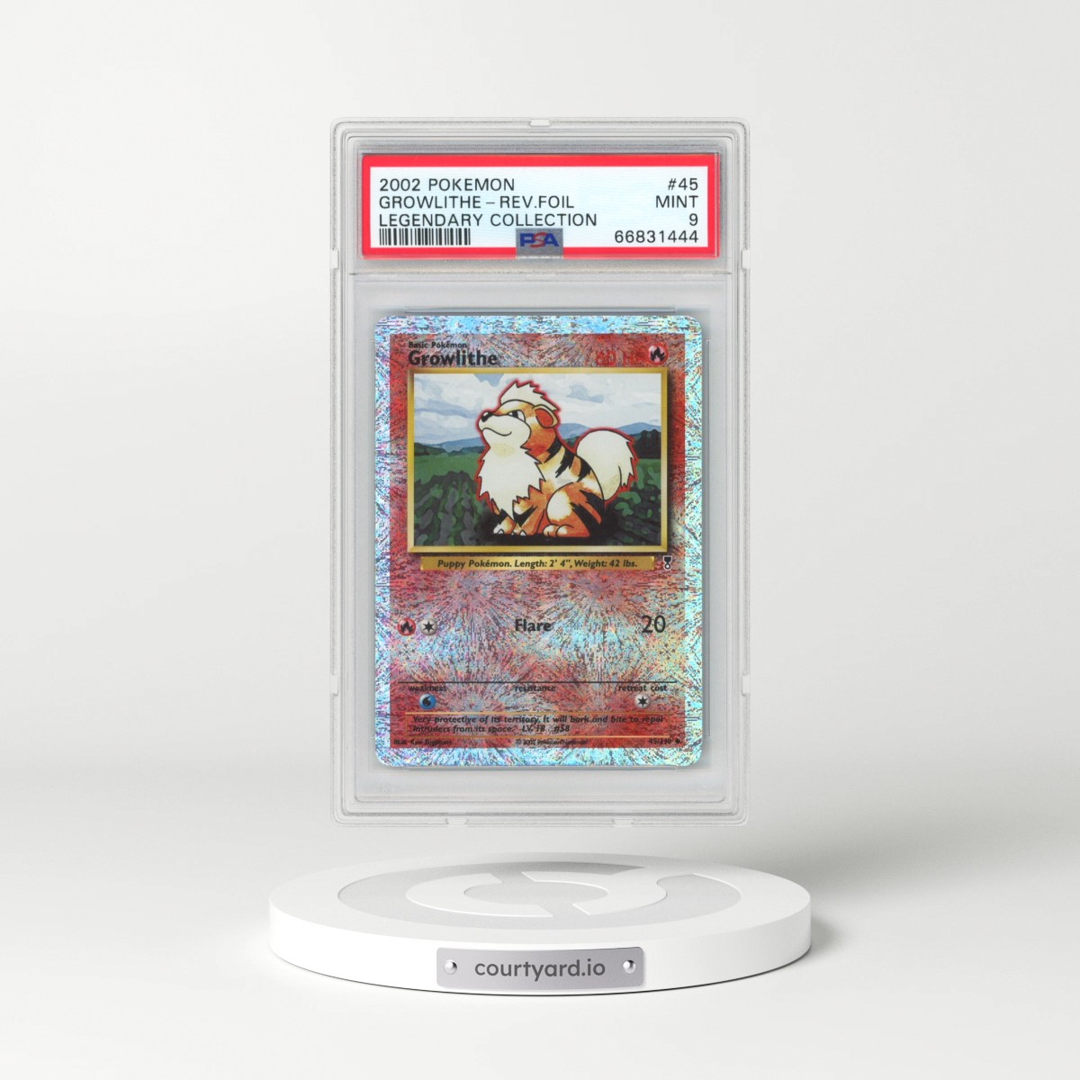 2002 Pokémon Legendary Collection #45 Growlithe - Reverse Foil (PSA 9 MINT)