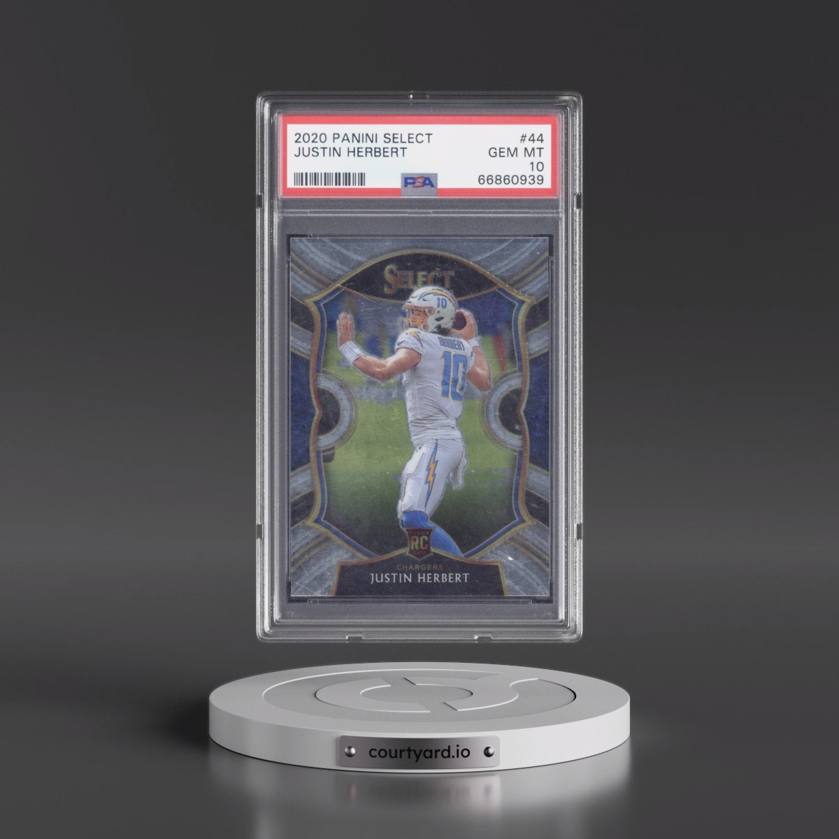 2020 Panini Select #44 Justin Herbert (PSA 10 GEM MINT)