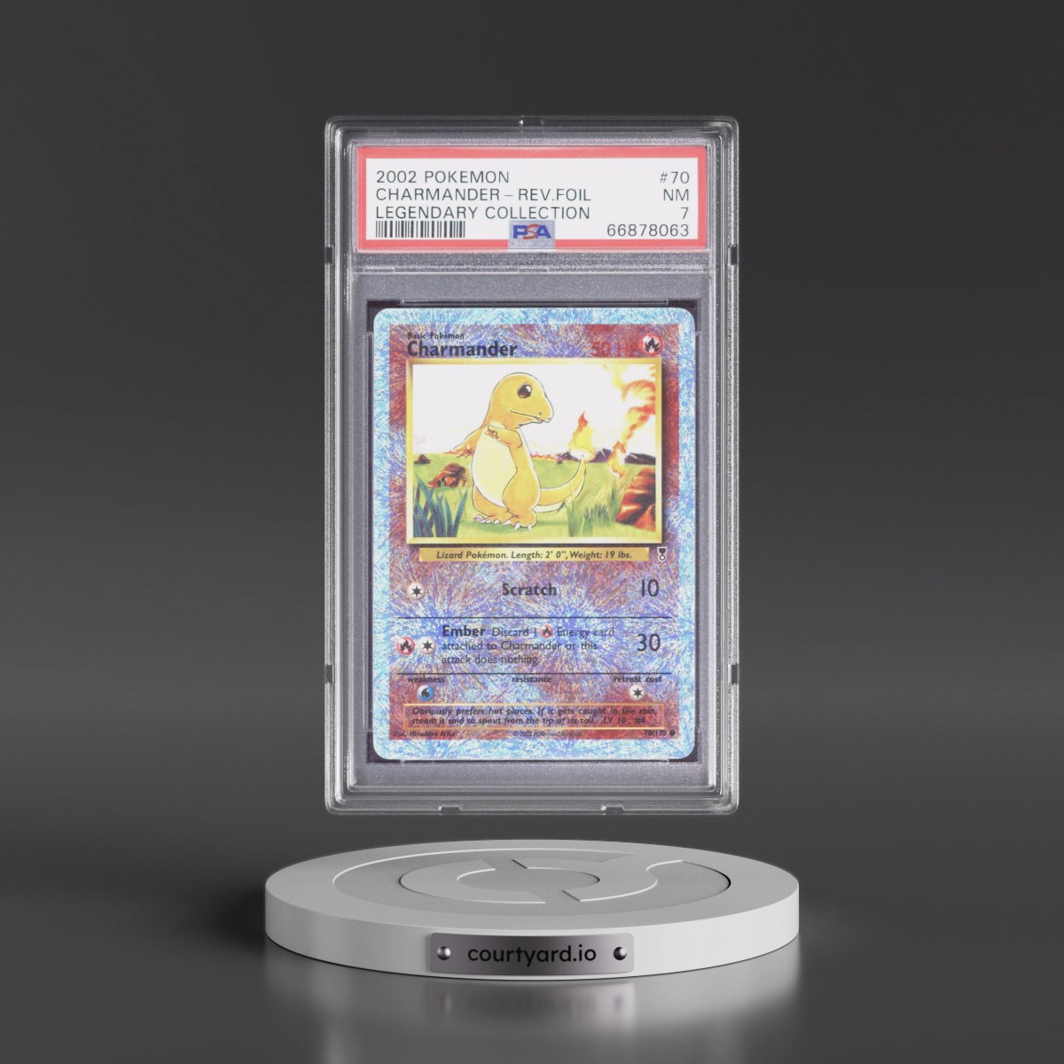 2002 Pokémon Legendary Collection #70 Charmander - Reverse Foil (PSA 7 NM)