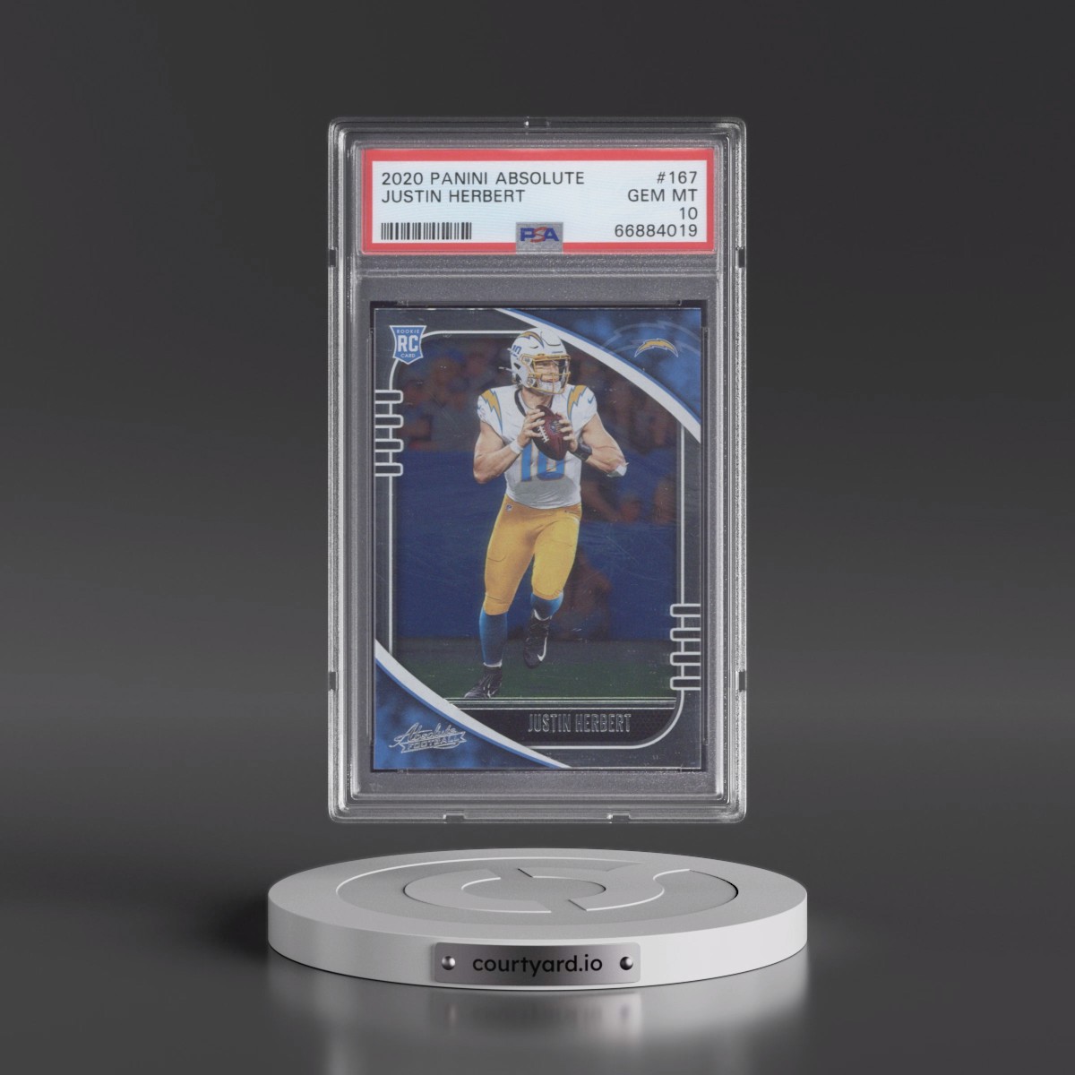 2020 Panini Absolute #167 Justin Herbert (PSA 10 GEM MINT)